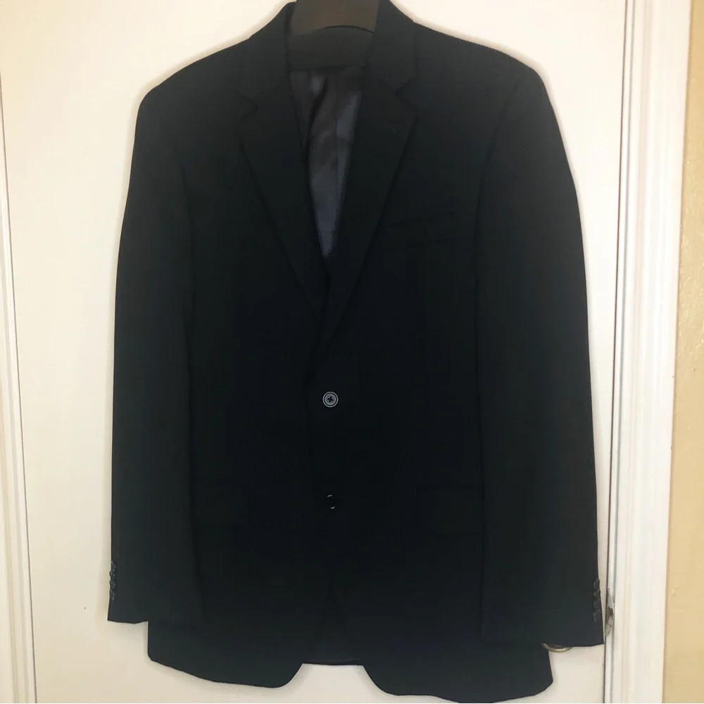 Alfani Men’s Black Sport Coat 100% Wool with Stripes - Picture 1 of 6